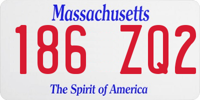 MA license plate 186ZQ2
