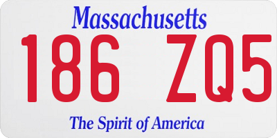 MA license plate 186ZQ5