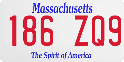 MA license plate 186ZQ9