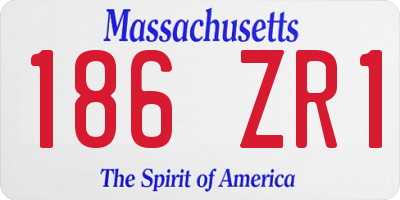 MA license plate 186ZR1