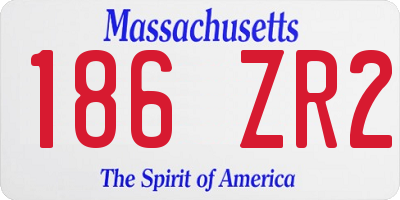MA license plate 186ZR2