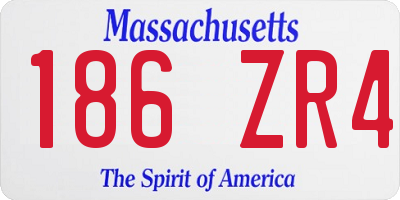 MA license plate 186ZR4