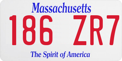MA license plate 186ZR7