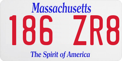 MA license plate 186ZR8