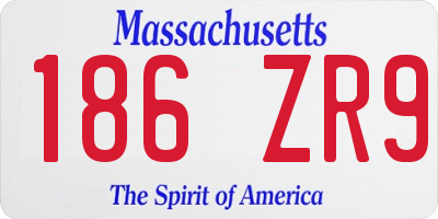 MA license plate 186ZR9