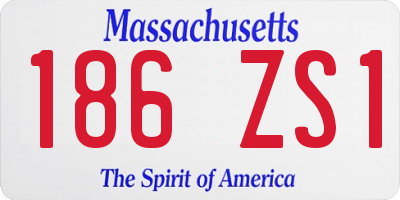 MA license plate 186ZS1