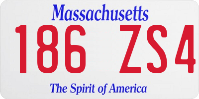 MA license plate 186ZS4