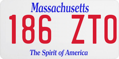 MA license plate 186ZT0