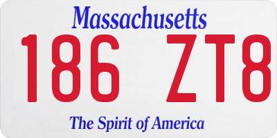 MA license plate 186ZT8