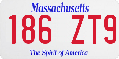 MA license plate 186ZT9