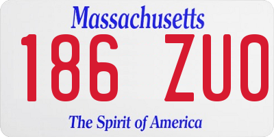MA license plate 186ZU0