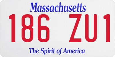 MA license plate 186ZU1