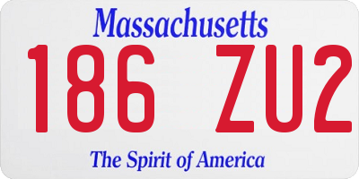 MA license plate 186ZU2