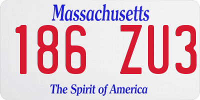 MA license plate 186ZU3