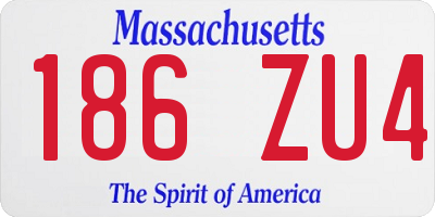 MA license plate 186ZU4