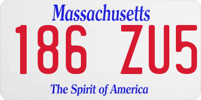 MA license plate 186ZU5