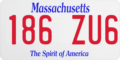 MA license plate 186ZU6