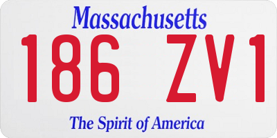 MA license plate 186ZV1