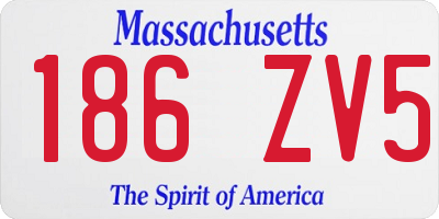 MA license plate 186ZV5