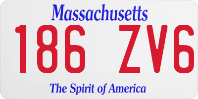 MA license plate 186ZV6