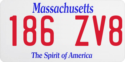 MA license plate 186ZV8