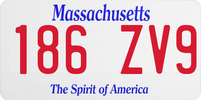 MA license plate 186ZV9