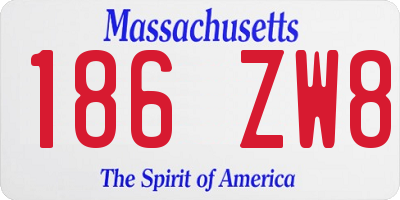 MA license plate 186ZW8