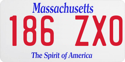 MA license plate 186ZX0
