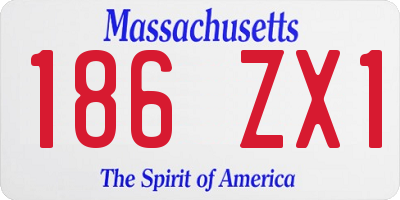 MA license plate 186ZX1