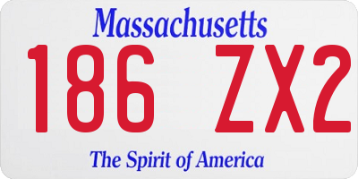MA license plate 186ZX2
