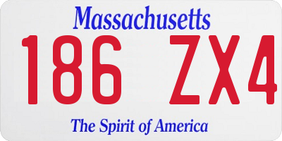 MA license plate 186ZX4
