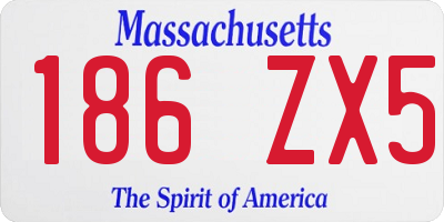 MA license plate 186ZX5
