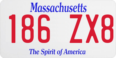 MA license plate 186ZX8