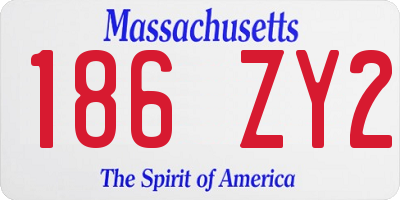 MA license plate 186ZY2