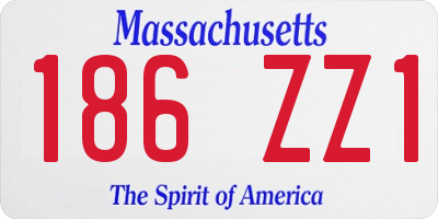 MA license plate 186ZZ1