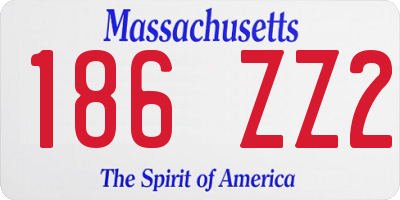 MA license plate 186ZZ2