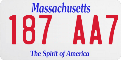 MA license plate 187AA7