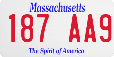 MA license plate 187AA9