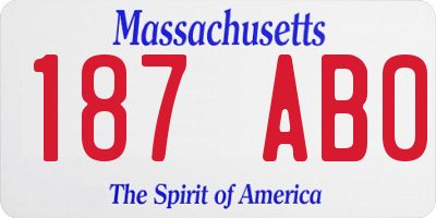 MA license plate 187AB0