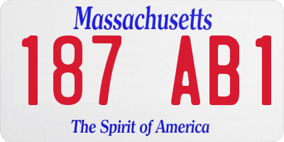 MA license plate 187AB1