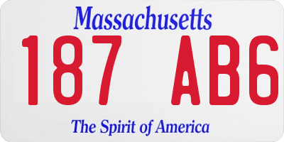 MA license plate 187AB6