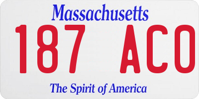 MA license plate 187AC0