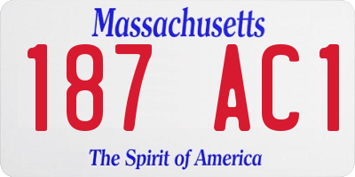 MA license plate 187AC1