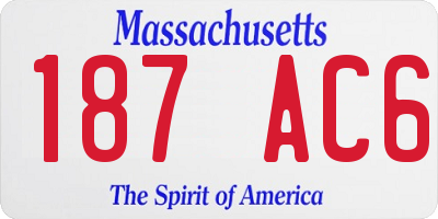 MA license plate 187AC6