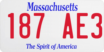 MA license plate 187AE3