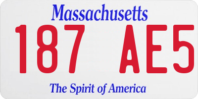 MA license plate 187AE5