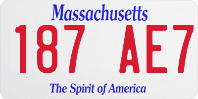 MA license plate 187AE7