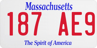 MA license plate 187AE9