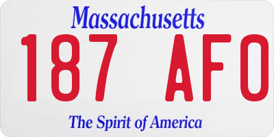 MA license plate 187AF0