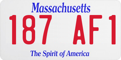 MA license plate 187AF1
